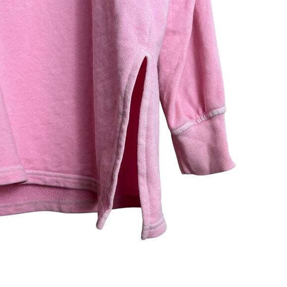 Old Navy Large Pink Terry Hoodie Beach Top V-neck - Picture 7 of 7
